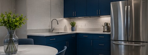 Clean office breakroom