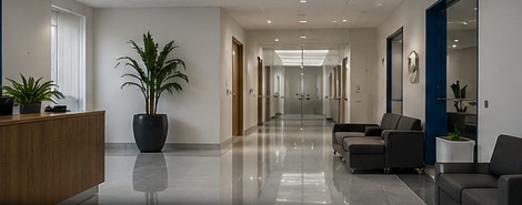 Clean professional office lobby